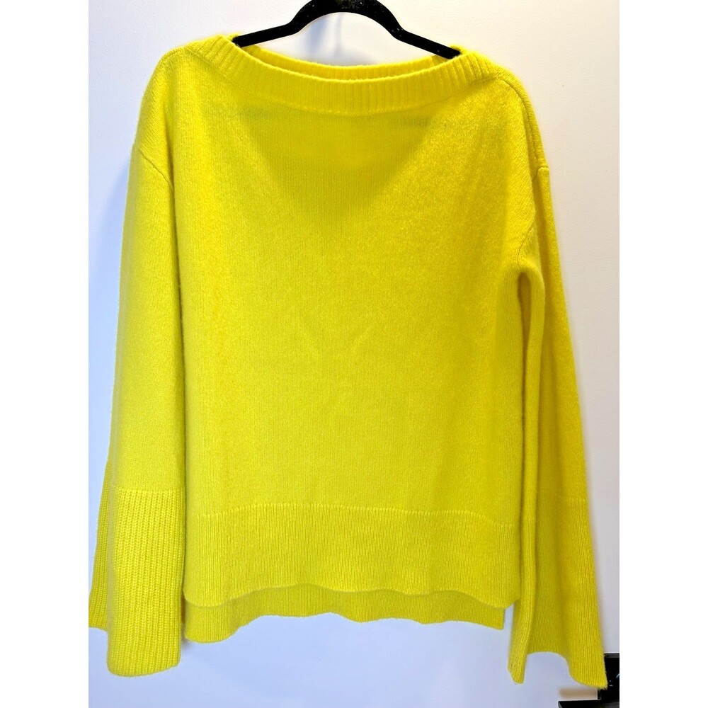 Lapointe Cashmere & Silk Sweater Luxe Oversize Boat Neck Chic Vibrant Pullover M